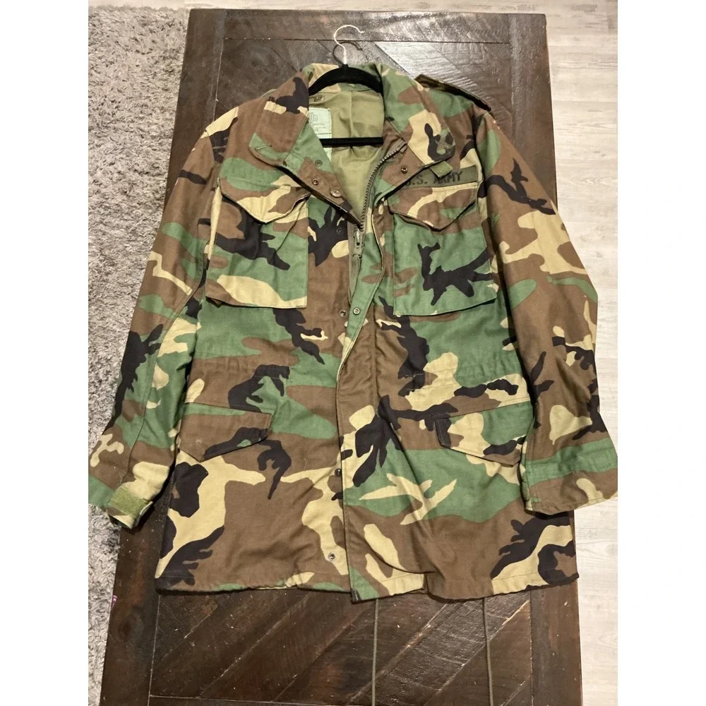 Alpha Industries US Army M-65 Field Jacket Woodland Camo Small Long M65 Military